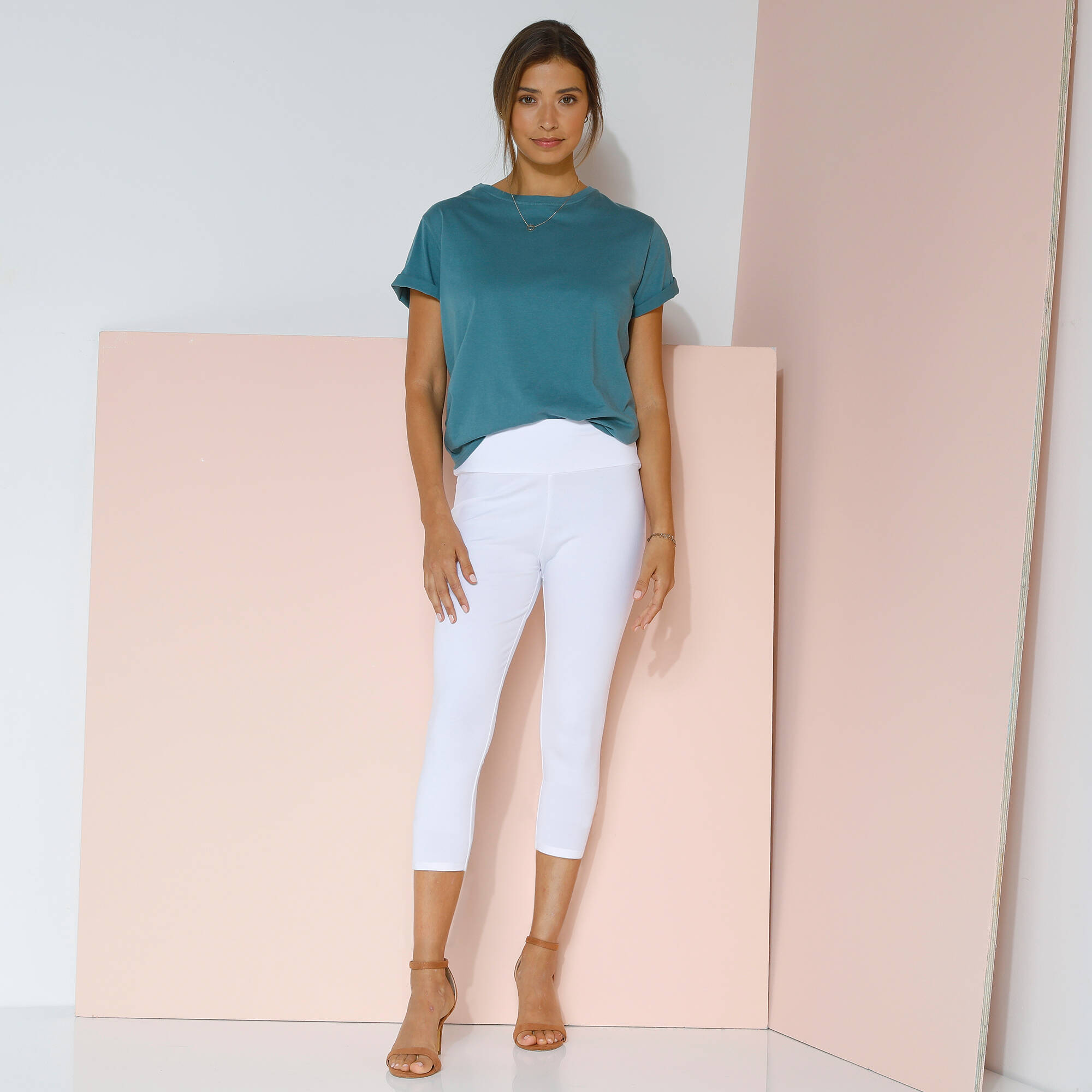 Legging 3/4 taille haute, ventre plat