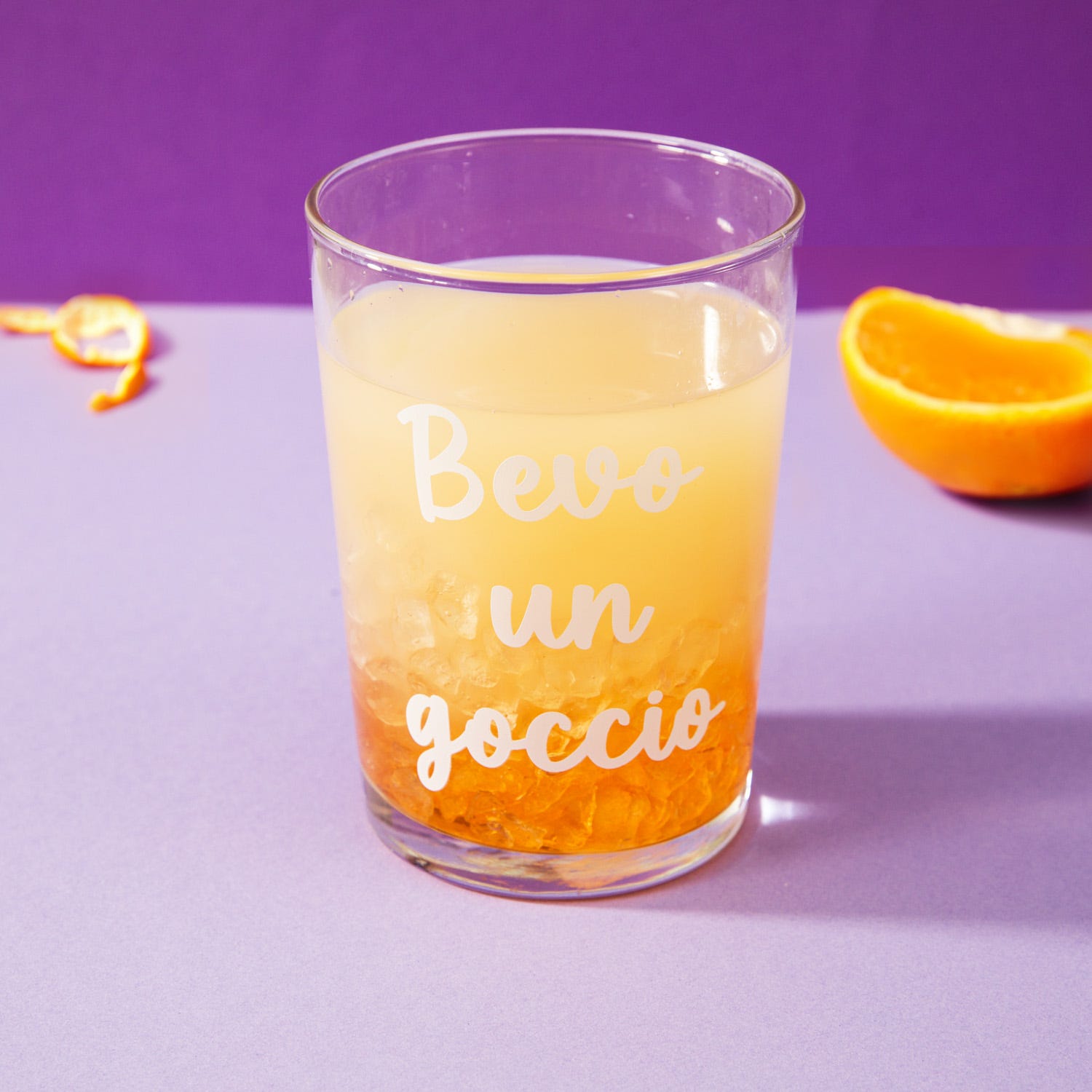 Bicchiere bibita in vetro scritta Bevo un goccio 490 ml