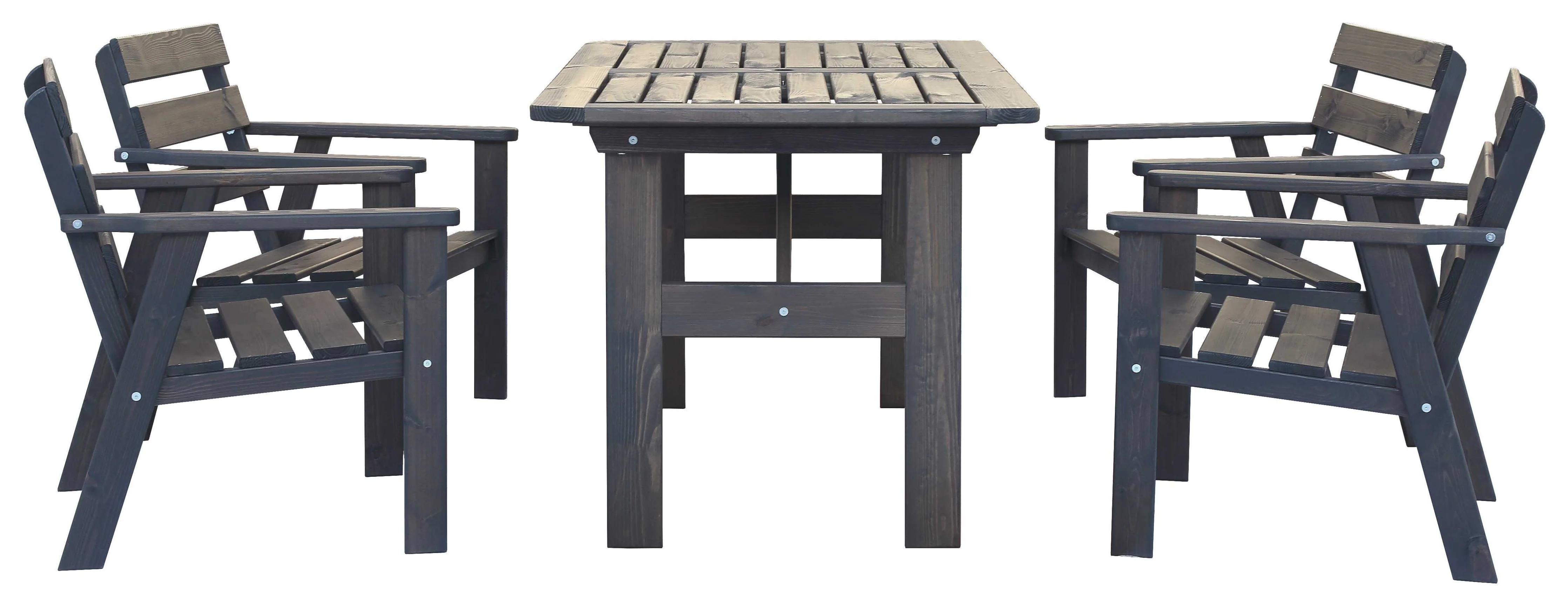 Set van 4 tuinstoelen + tuintafel Venta