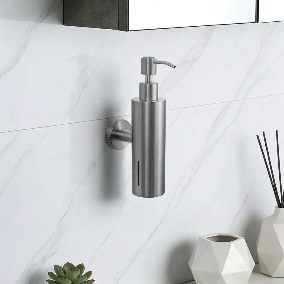 VDN Stainless Zeeppompje - Zeepdispenser wandmontage - Gun metal - Hangend - RVS