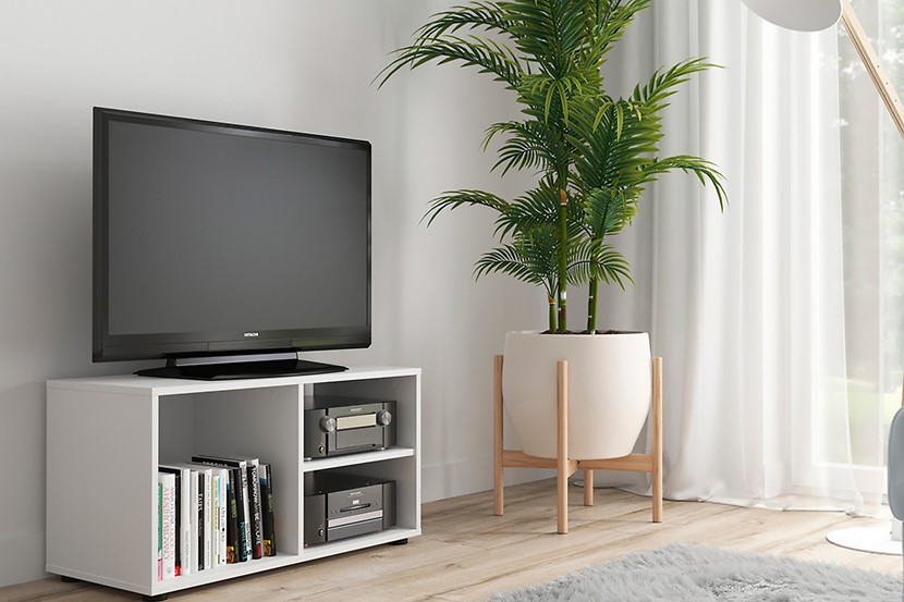 Szafka RTV Neno 80 cm z półkami biała