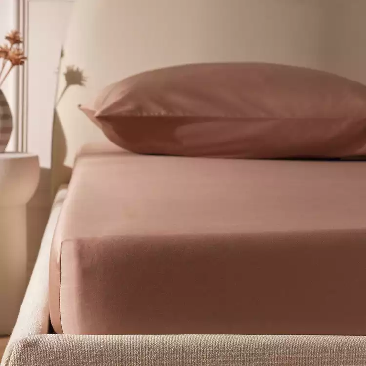 Habitat Egyptian Cotton 400 TC Mocha Fitted Sheet - Single