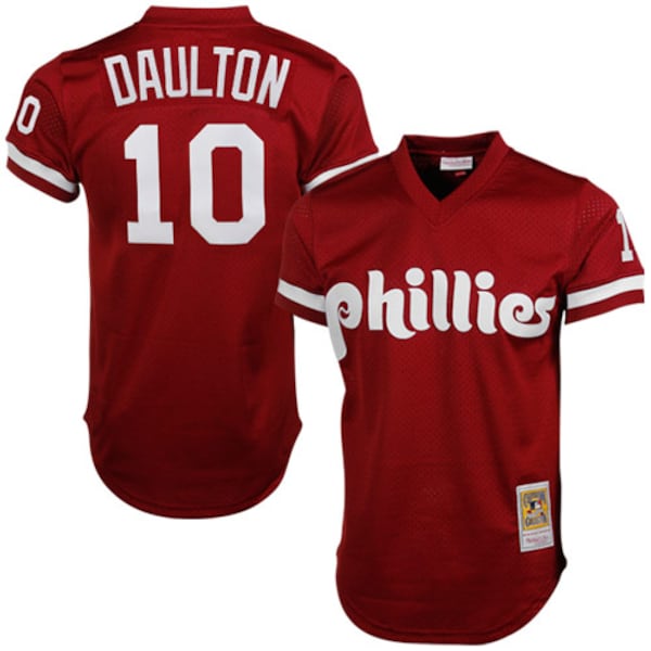 Darren Daulton Philadelphia Phillies Cooperstown Mesh Batting Practice Jersey - Red