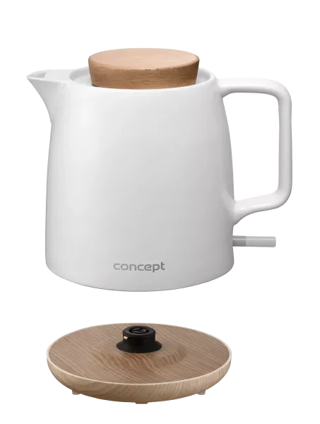Czajnik elektryczny ceramiczny 1,0 l, biały Elegant RK0085
