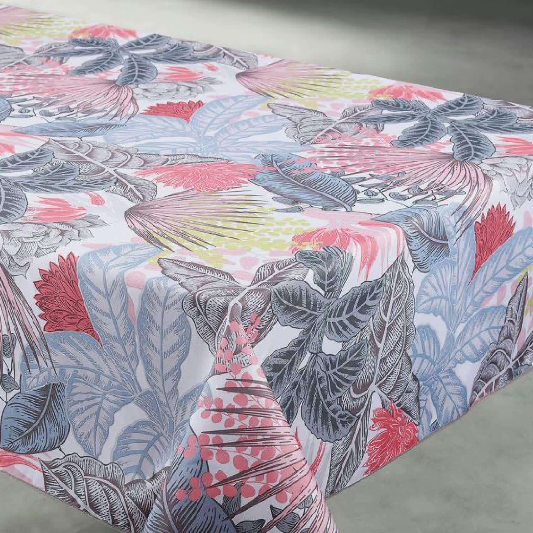 - Nappe rectangle outdoor au style exotique polyester blanc 240 x 145