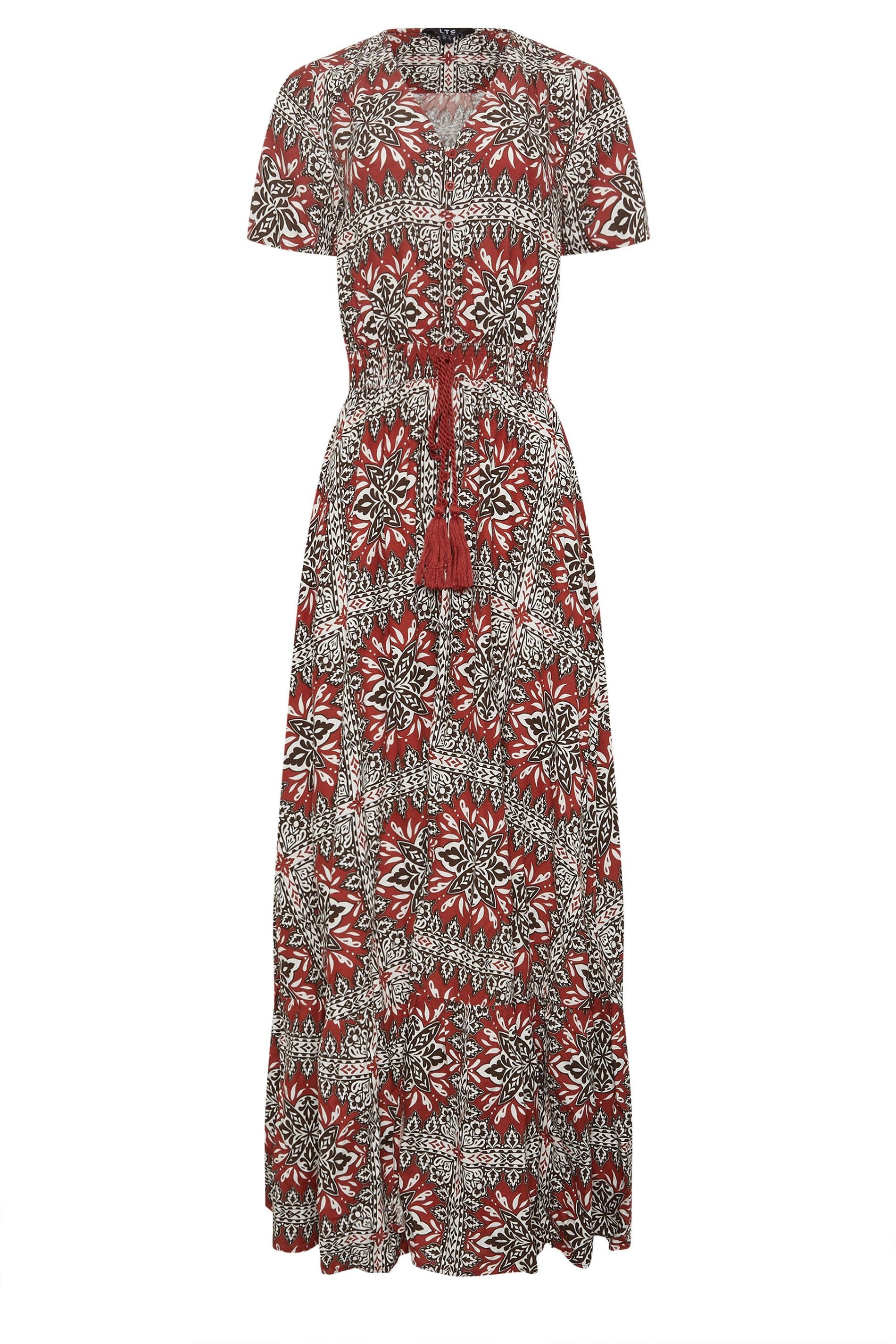 Long Tall Sally Tall Tile Print Tie Waist Maxi Dress