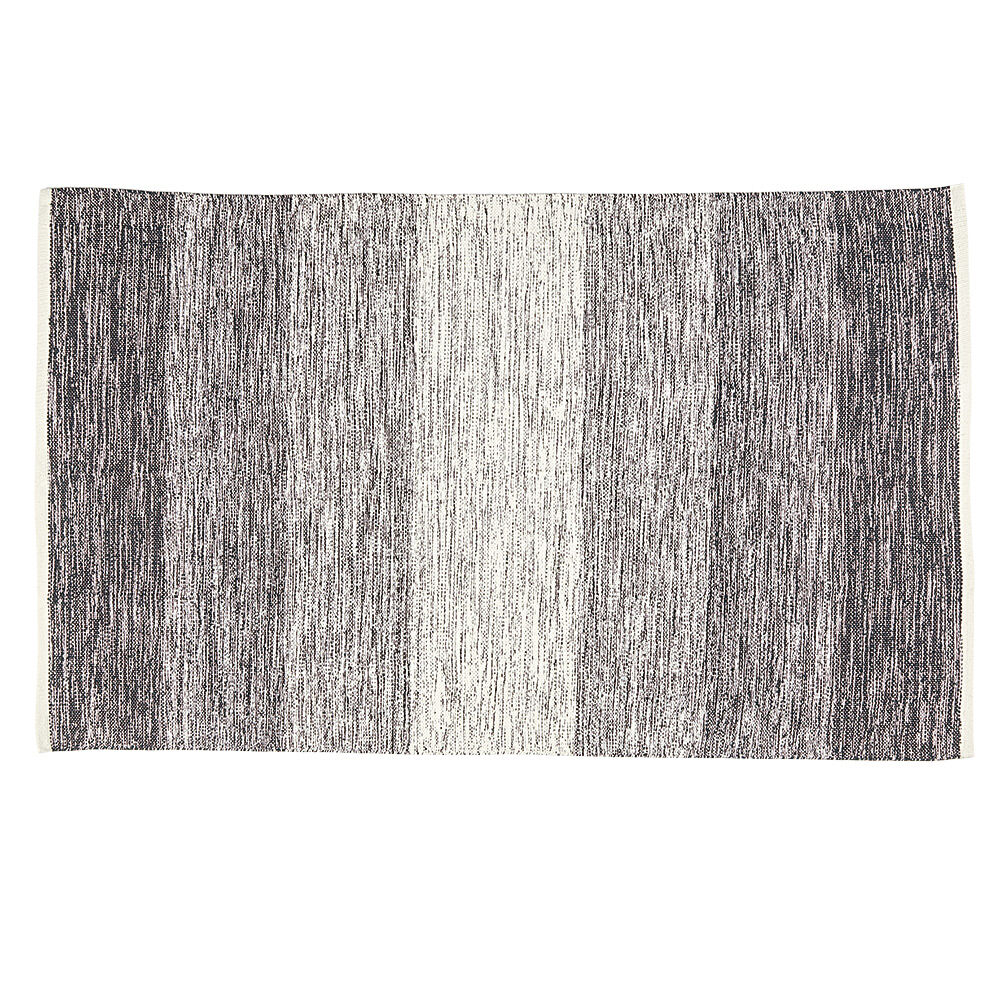 Tapis rectangulaire rayure blanche et noire