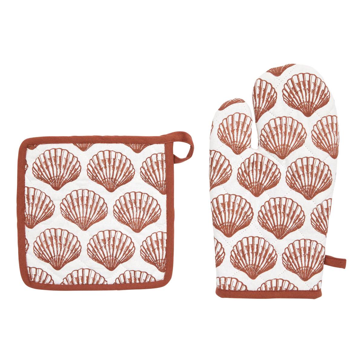 Glove and potholder "Oceania" Terracotta, 20x32 cm