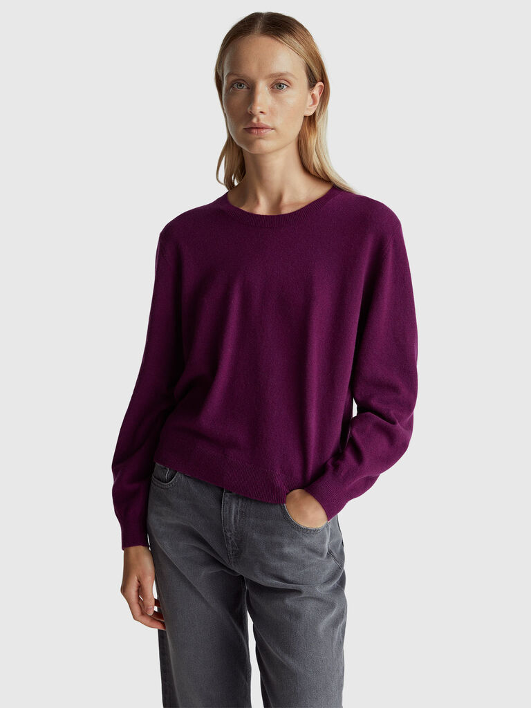 Relaxed fit pure Merino wool sweater
