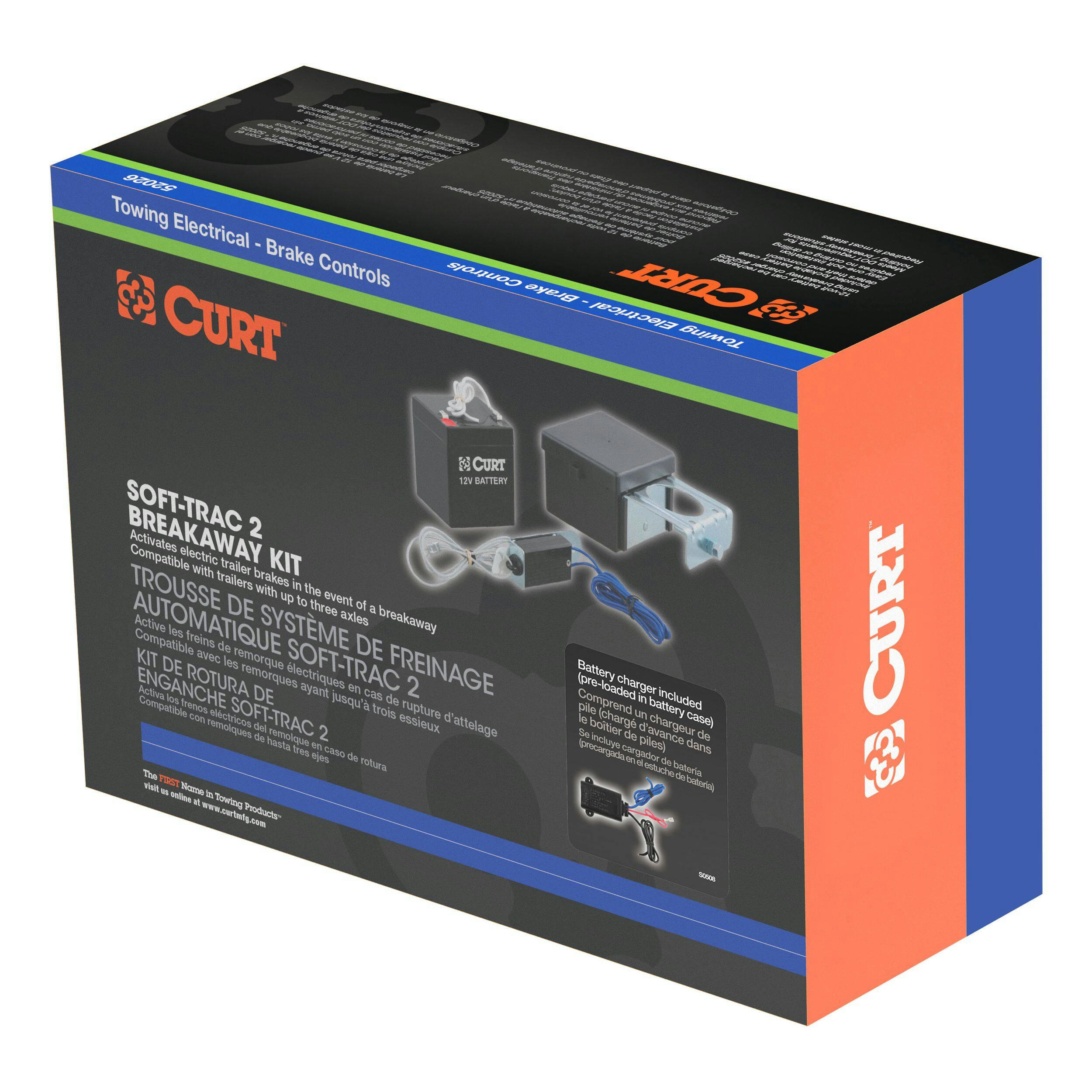 CURT Soft-Trac 2 Breakaway Kit with Charger