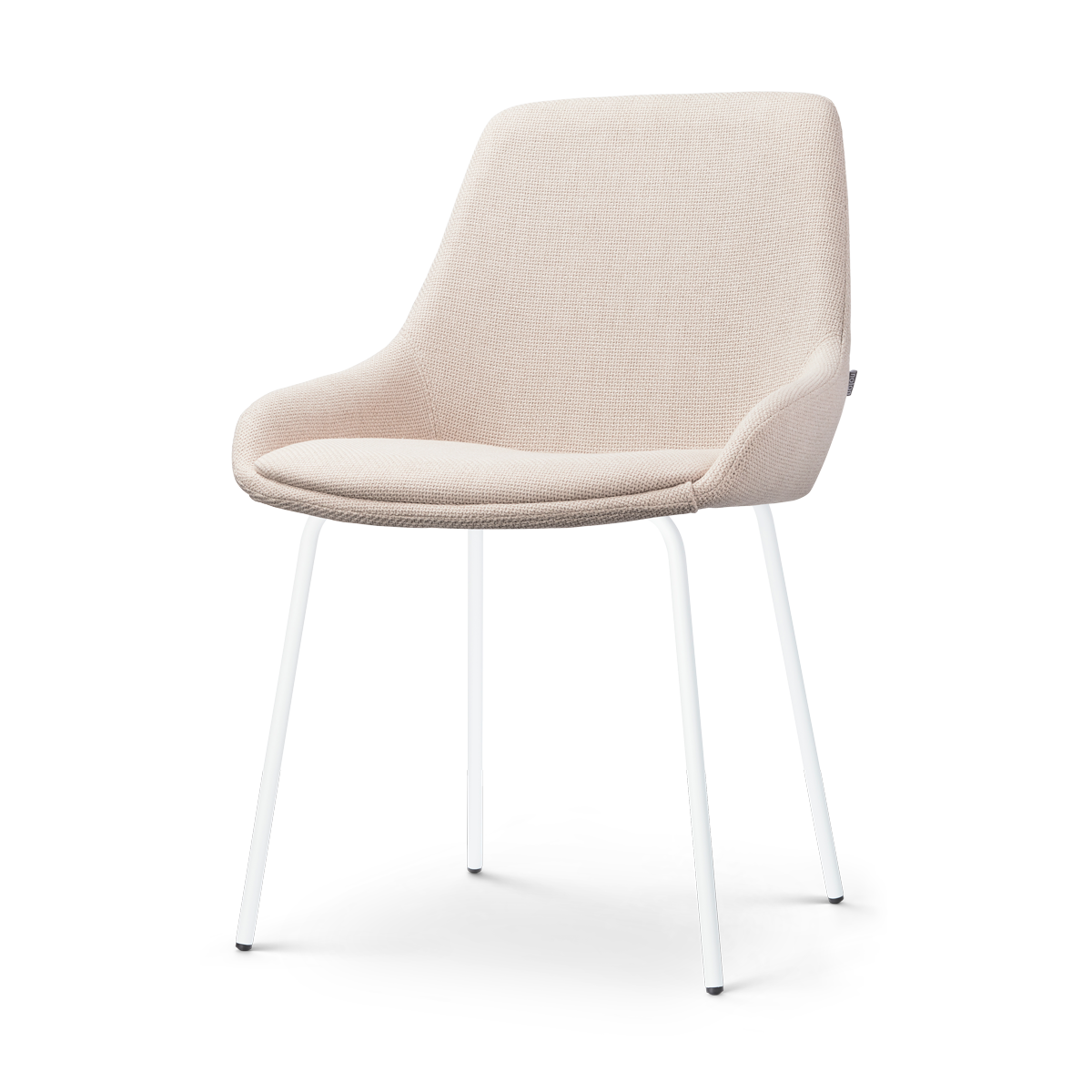 Nolon Nora-Isa Eetkamerstoel Beige - Stof - Wit Onderstel