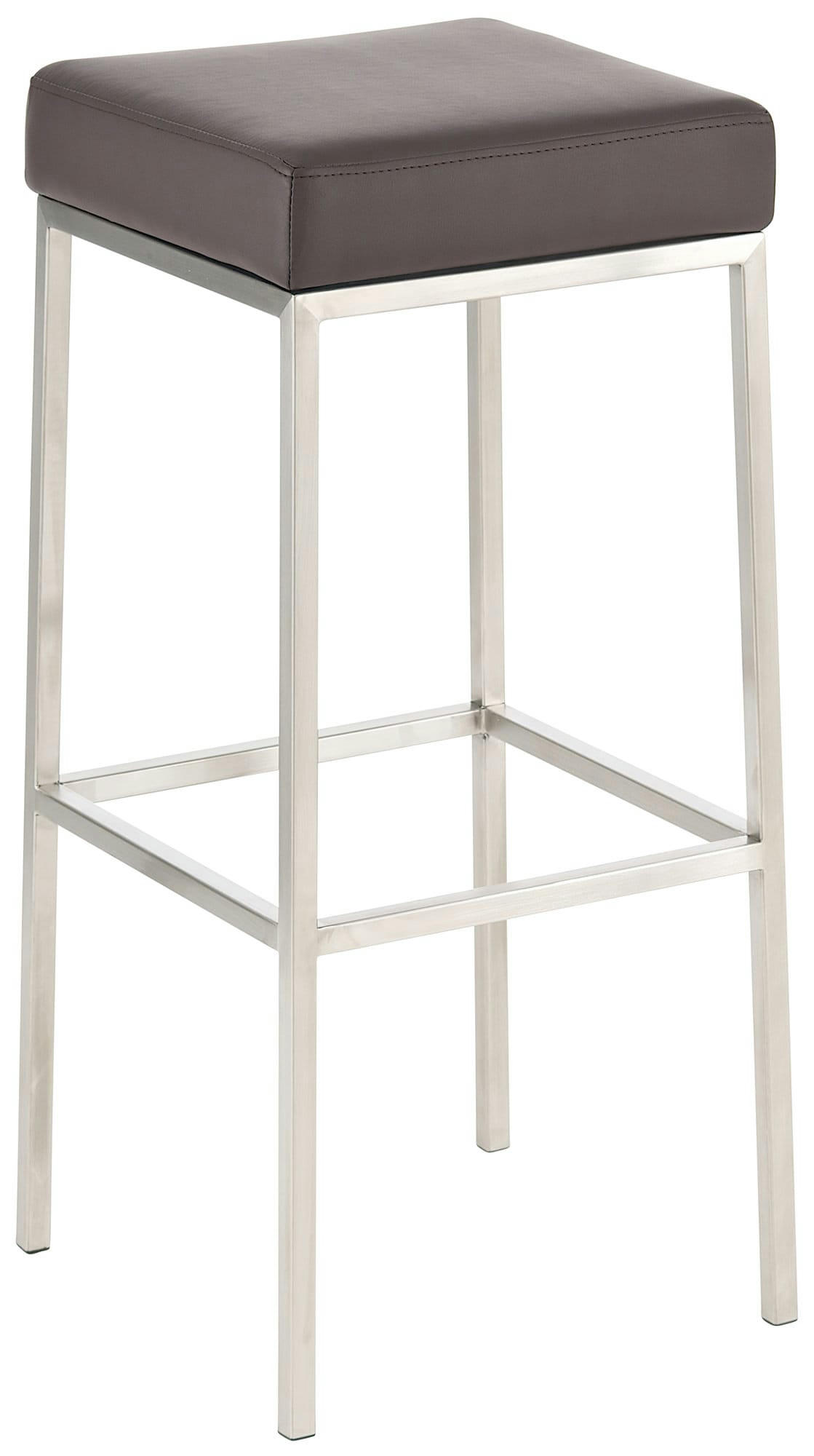 MONTREAL - Lot 2 tabourets de bar avec pieds en métal en similicuir Marron