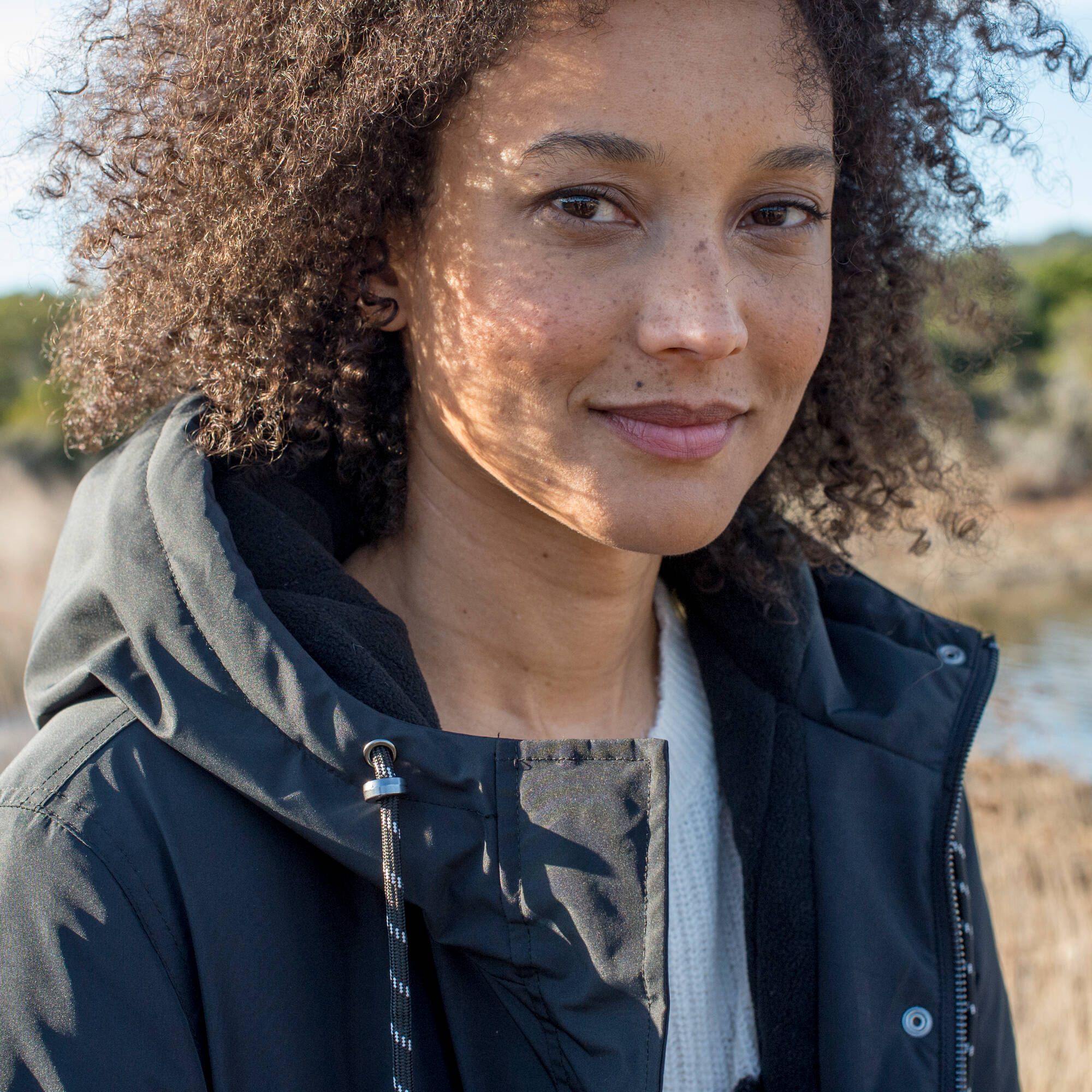 Parka imperméable zippée, à capuche