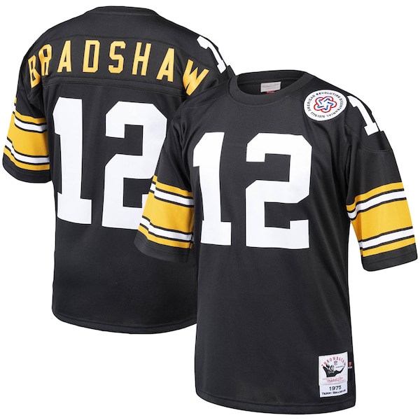 Terry Bradshaw Pittsburgh Steelers Authentic Throwback Retired Player Jersey - Black