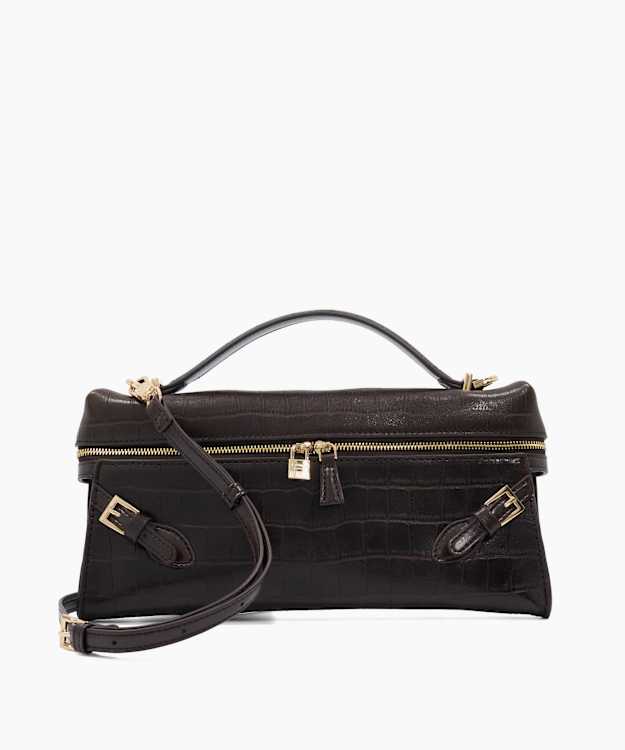 Declarations Brown - Croc-Effect Leather Top-Handle Bag