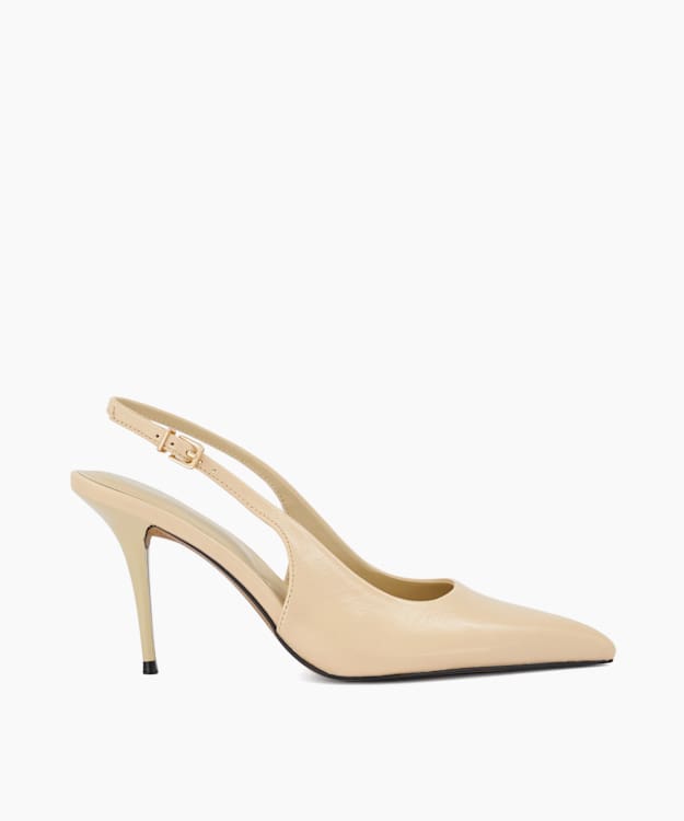 Cai Cream - Leather Slingback Court Shoes