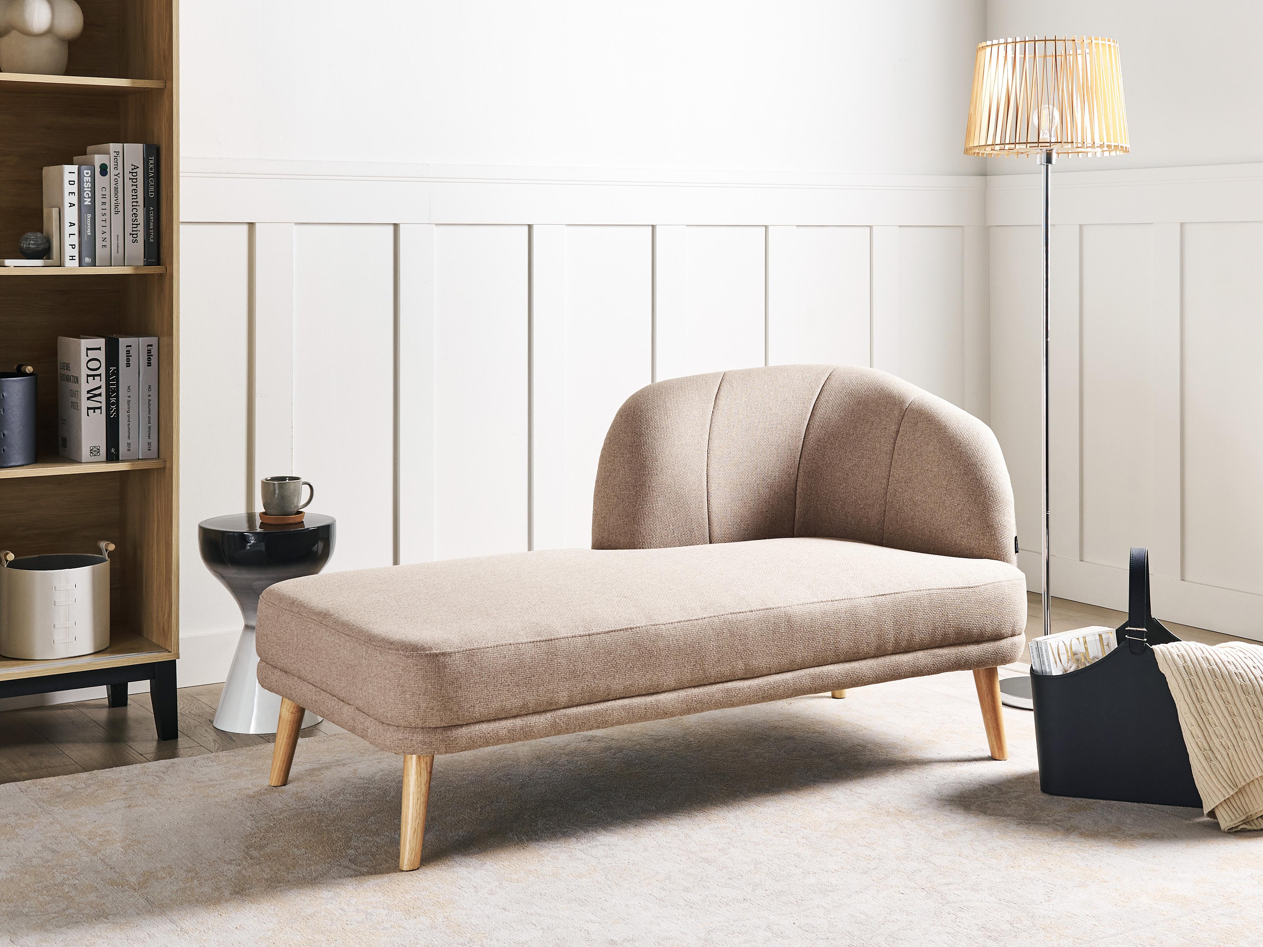 Right-Hand Chaise Longue TANLAY Fabric Light Brown