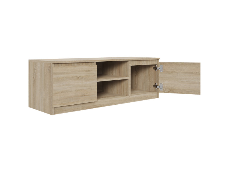 Szafka RTV Dąb Sonoma 120 cm - 2 szafki i półka