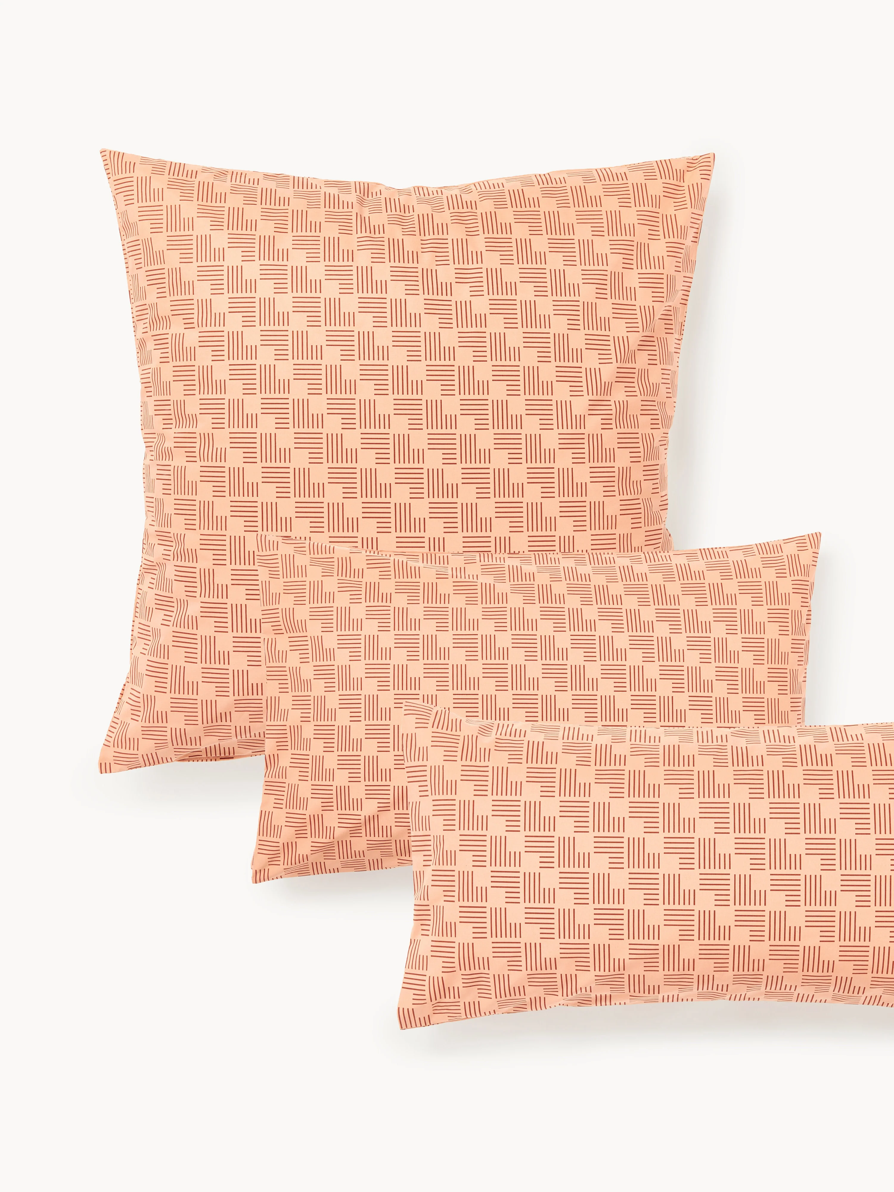 Baumwollperkal-Kopfkissenbezug Inki mit geometrischem Muster