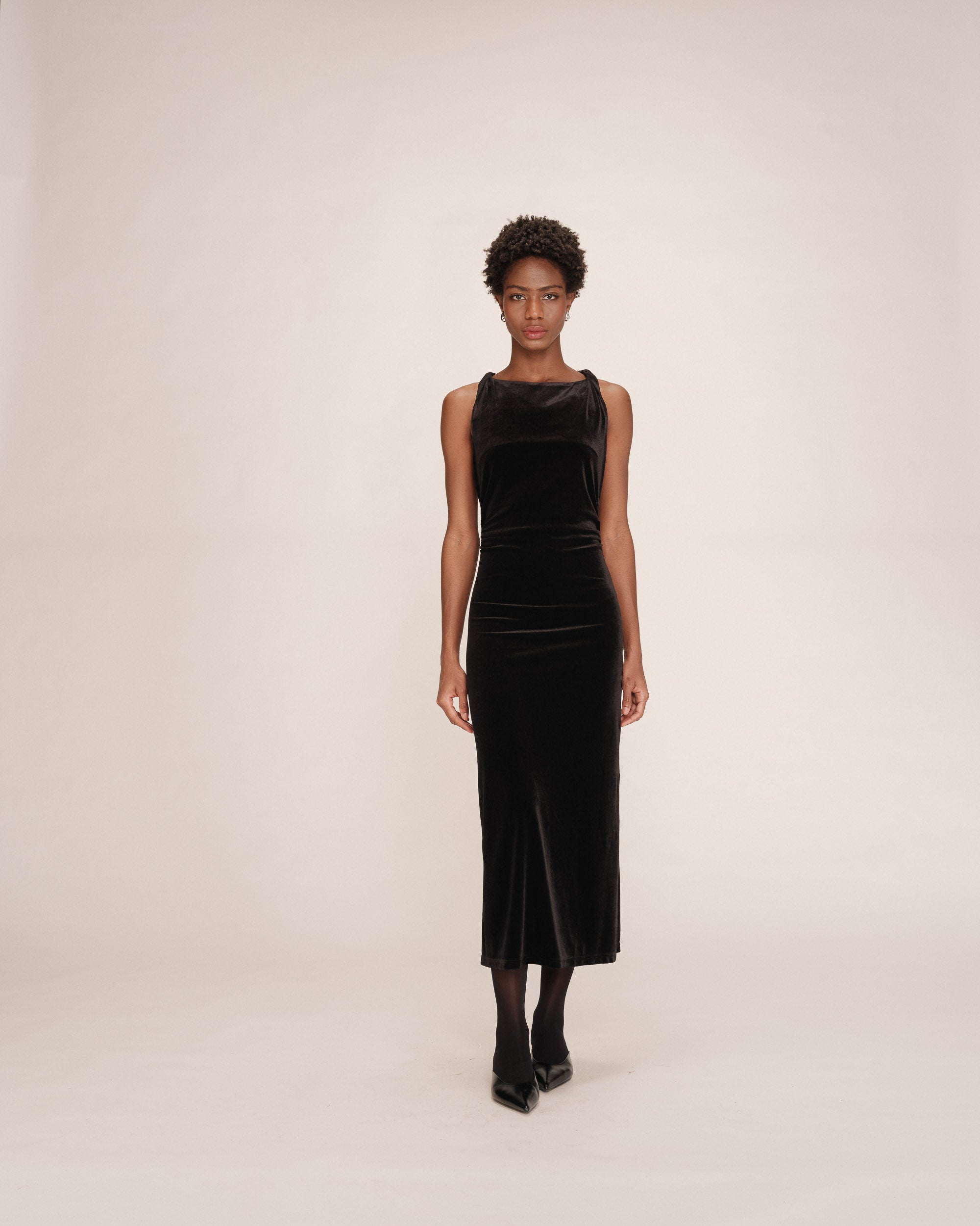 Robe longue velours noir Tivoli