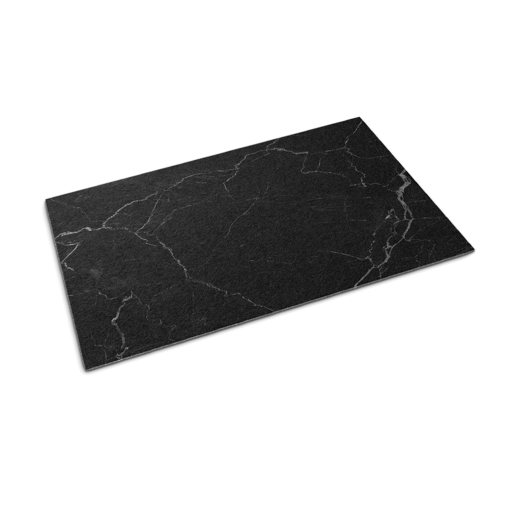 Mata do przedpokoju 60x40 Czarny Marmur połyskliwy wzór Tulup