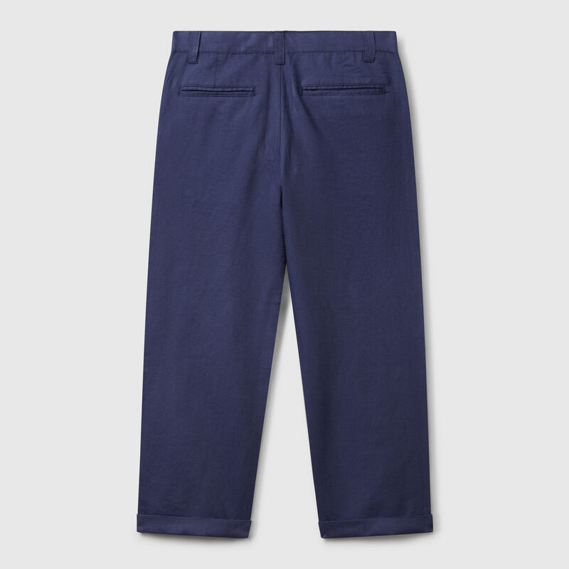 Relaxed fit trousers in linen blend