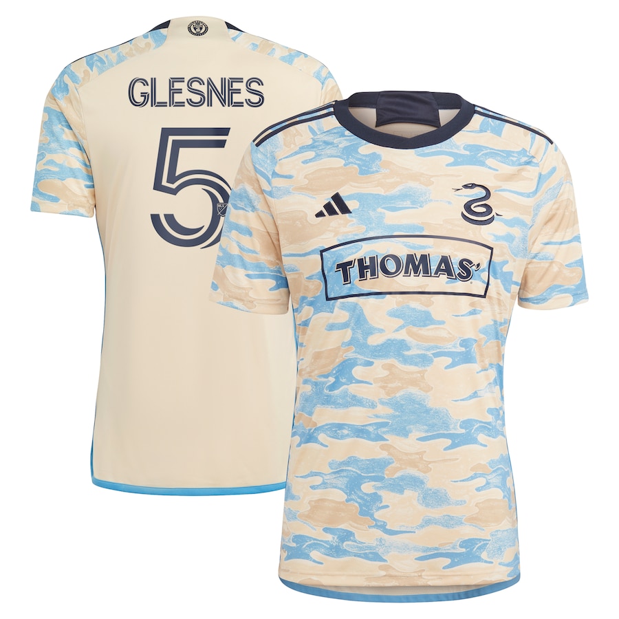 Jakob Glesnes Philadelphia Union adidas 2023 For Philly Replica Jersey - Tan