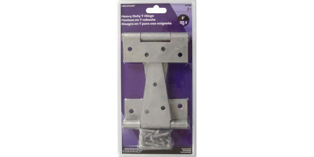 Hillman 851690 Heavy Duty T-Hinge, Galvanized, 6-in