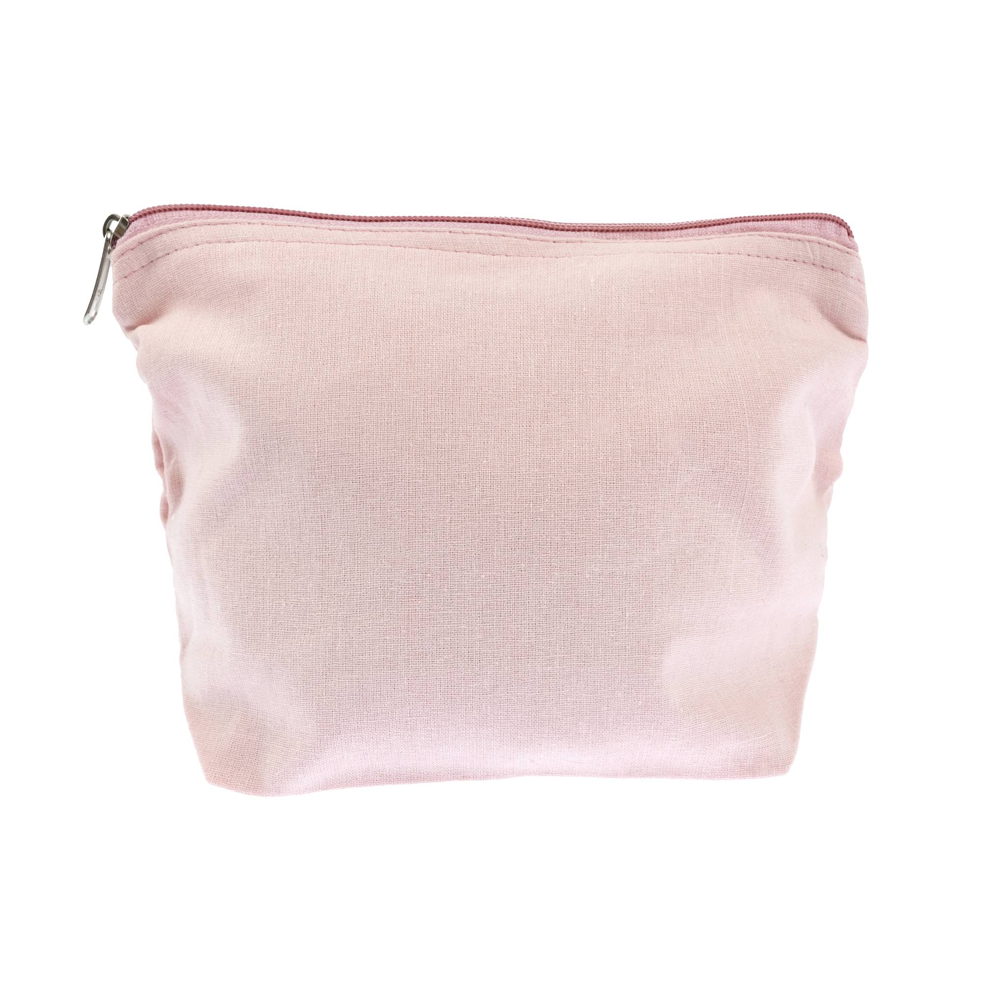 Pale Pink Cotton Zip Pouch 24cm x 17cm