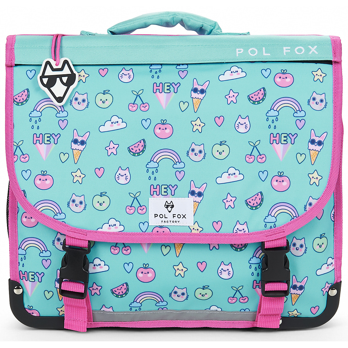Pol Fox - CARTABLE 38 CM KAWAI - Turquoise