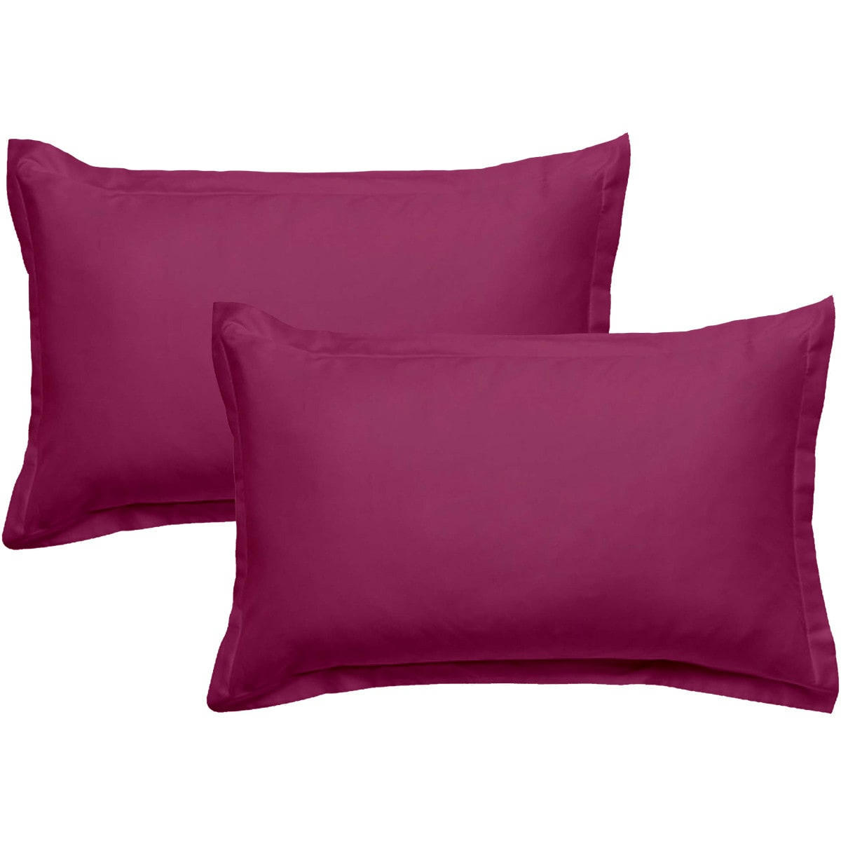 COTON UNIS - Lot de 2 taies d'oreiller coton  magenta 50x70cm magenta 50x70cm