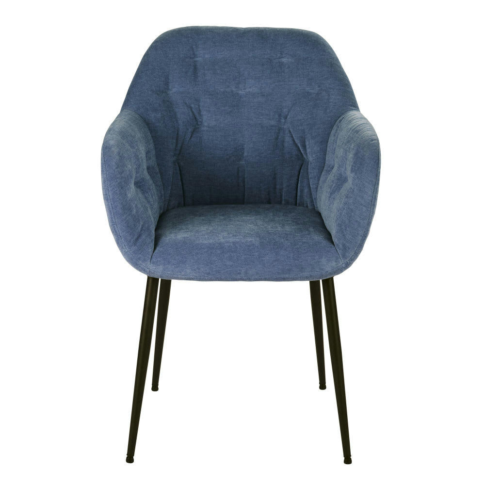 Willy - Fauteuil à dîner en velours bleu