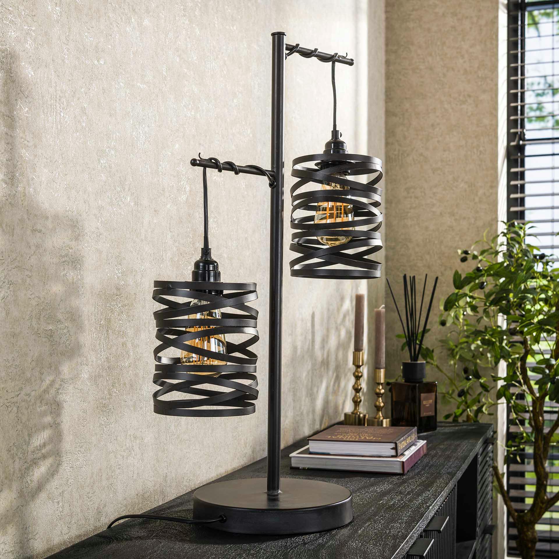 Lampe à poser ruban 2 abat-jours RALF
