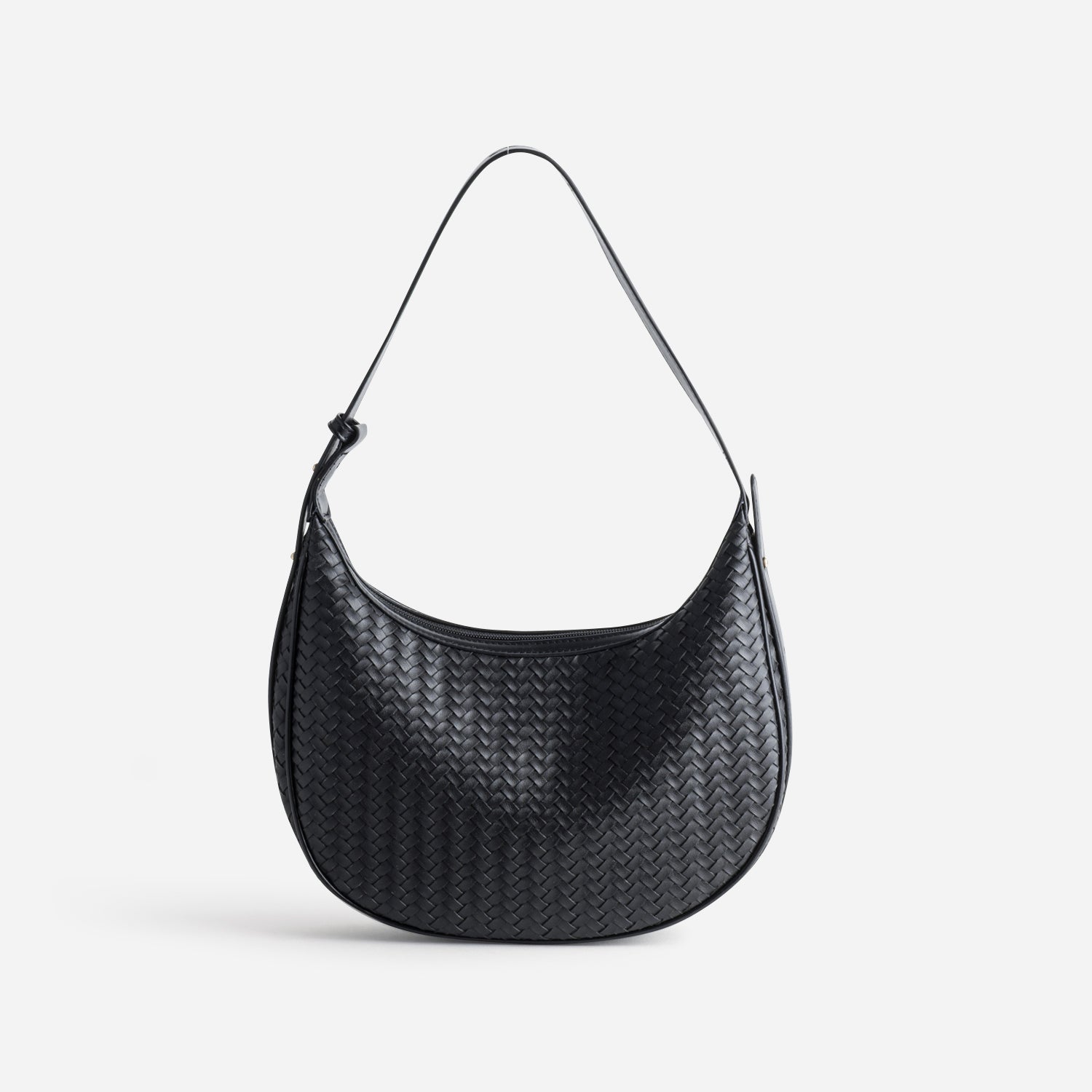 Sac à main noir effet tressé