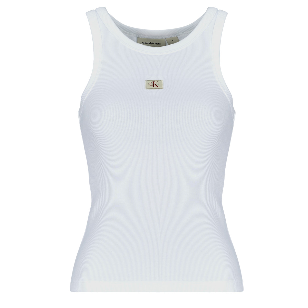 Calvin Klein Jeans - WOVEN LABEL RIB TANK TOP - White