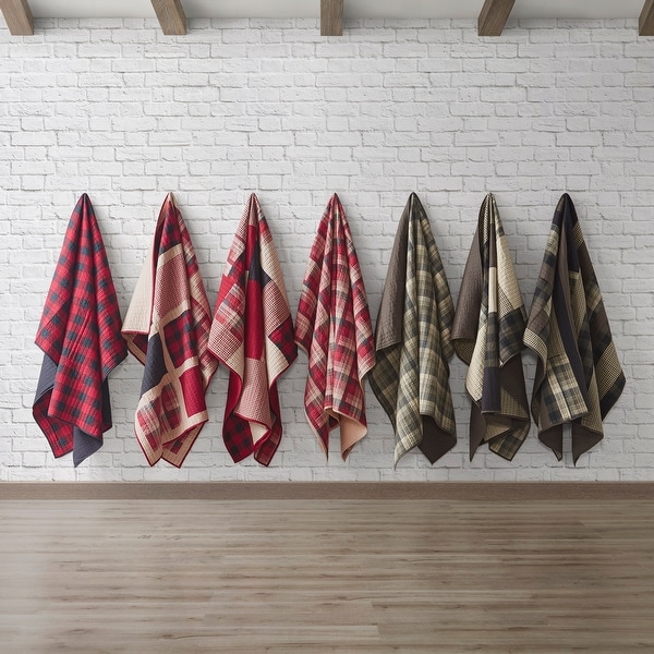 Woolrich Sunset Red Cotton Thread Count Printed Quilted Throw