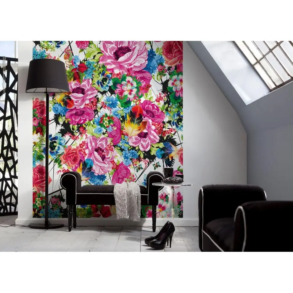 Sanders & Sanders fotobehang flowers multicolor - 184 x 254 cm