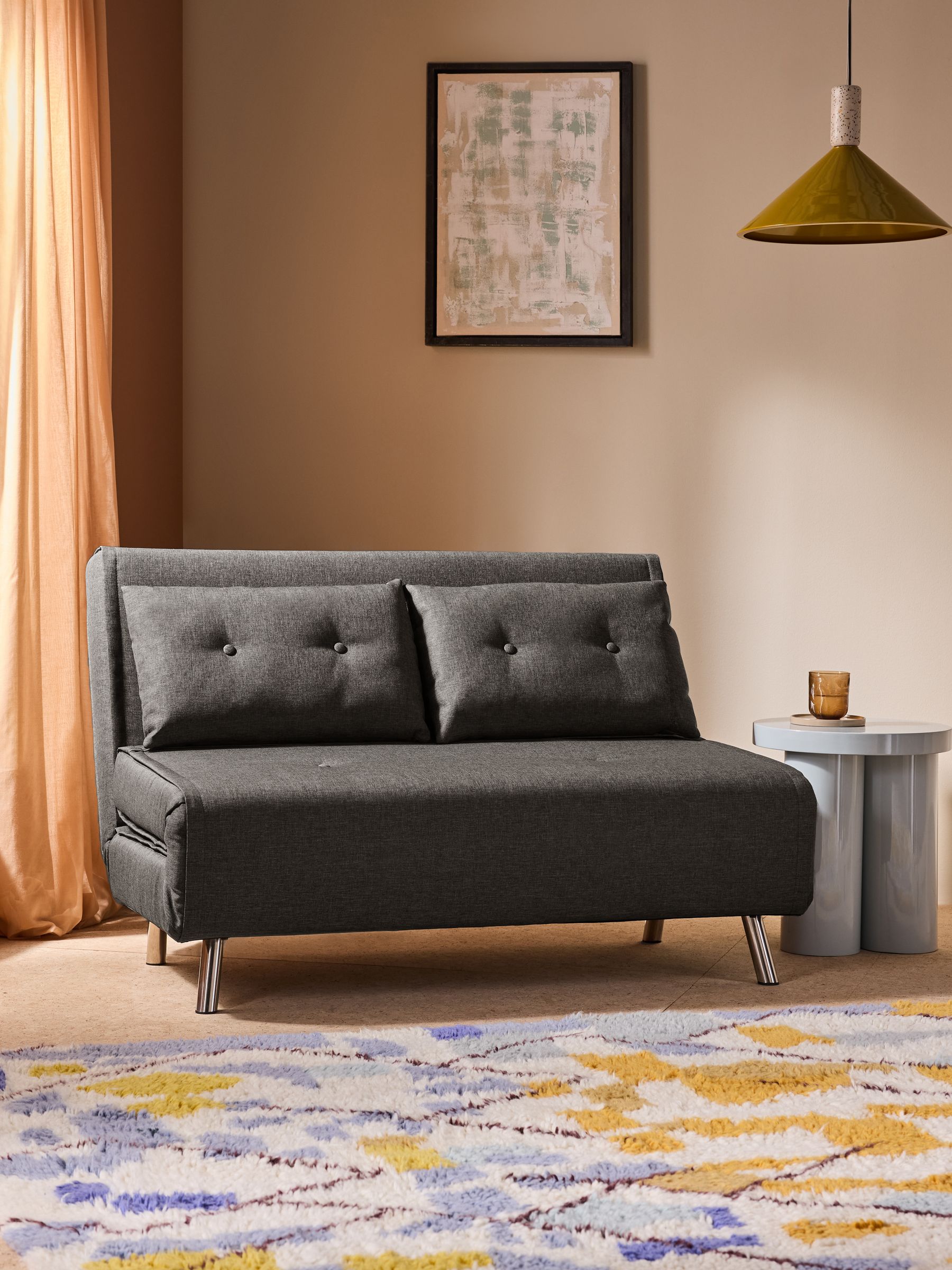 Regular Haru 2 Seater Sofa Bed in Marshmallow Grey