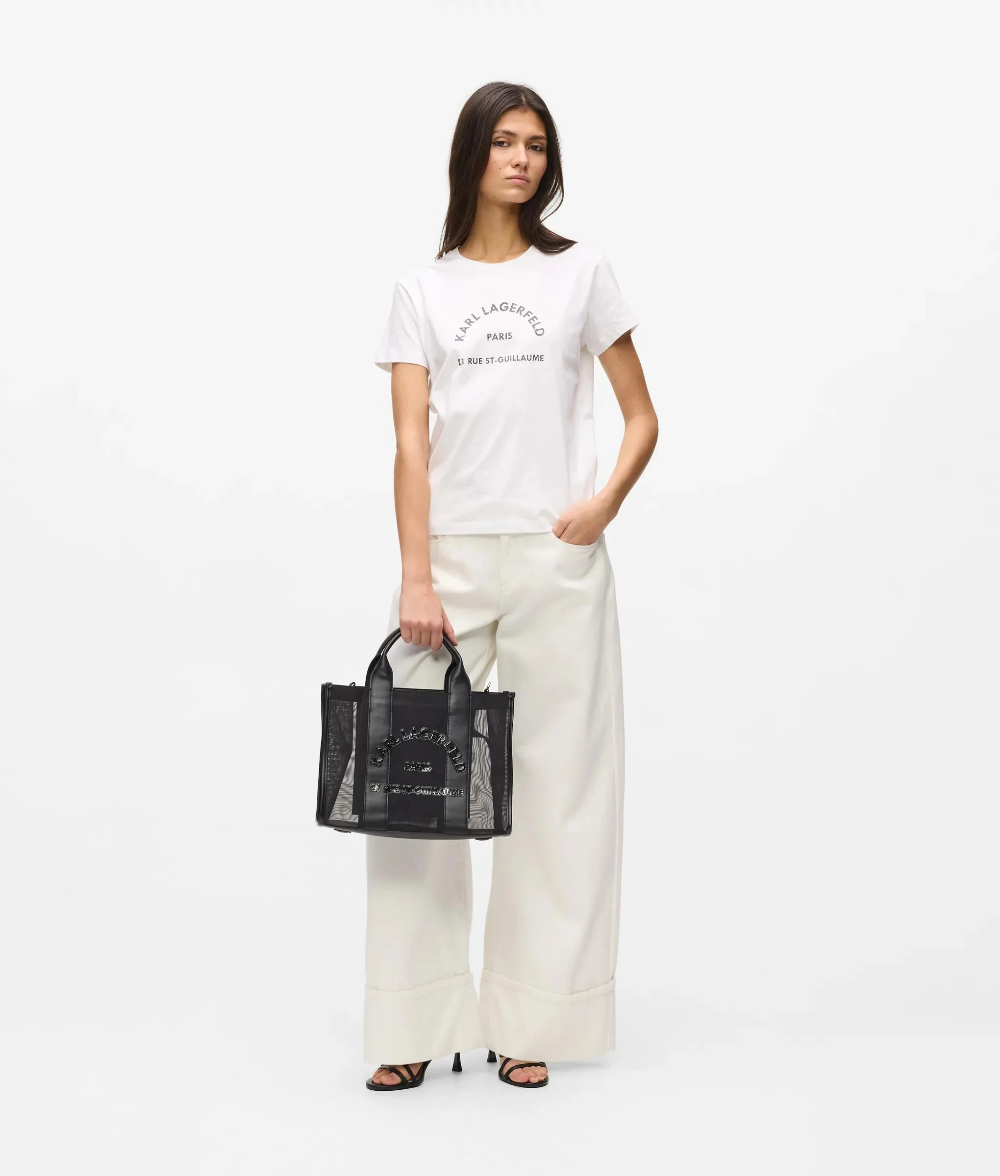 Sac en toile de taille moyenne à mailles carrées Rue St-Guillaume