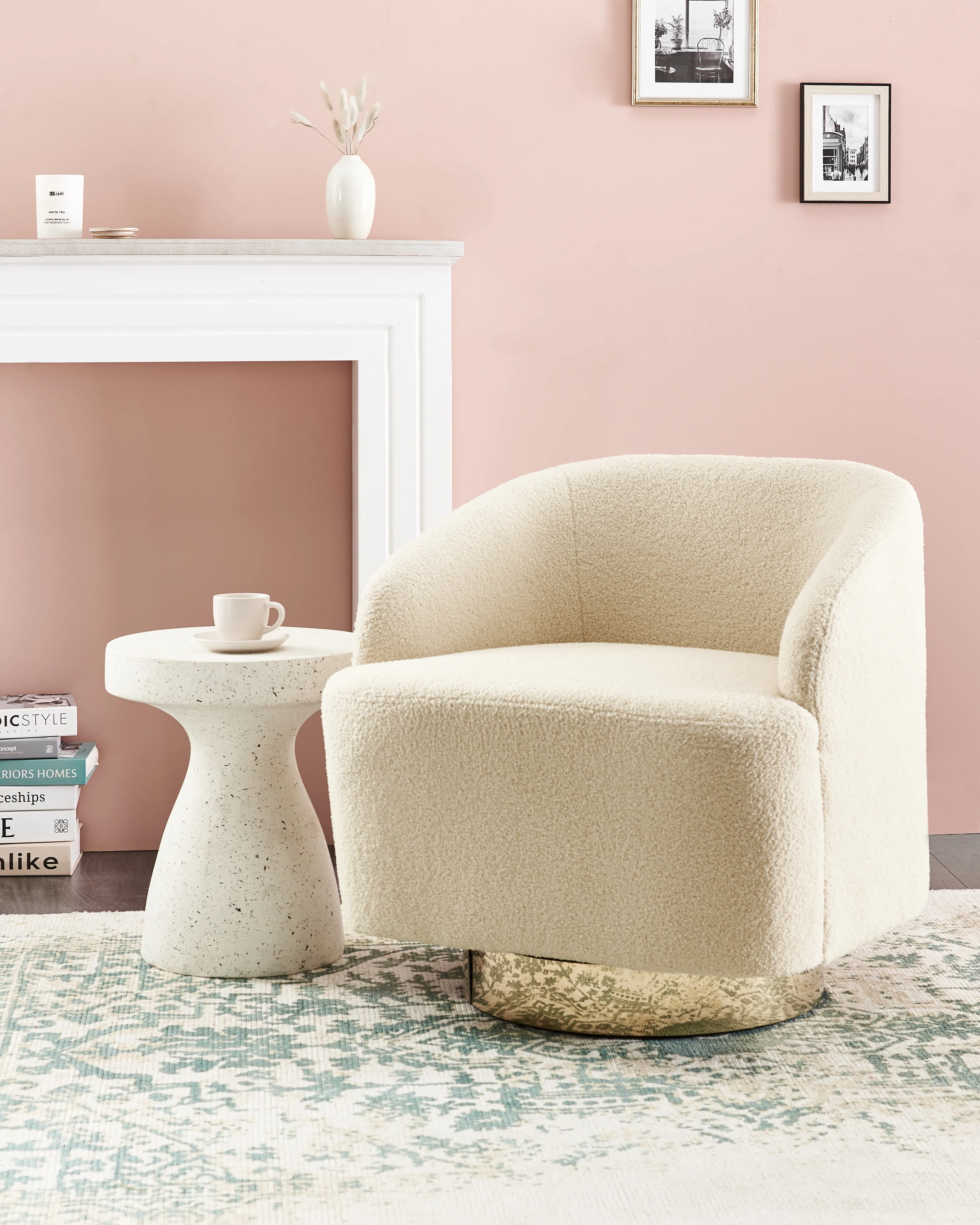 Armchair LAVIK Boucle Beige