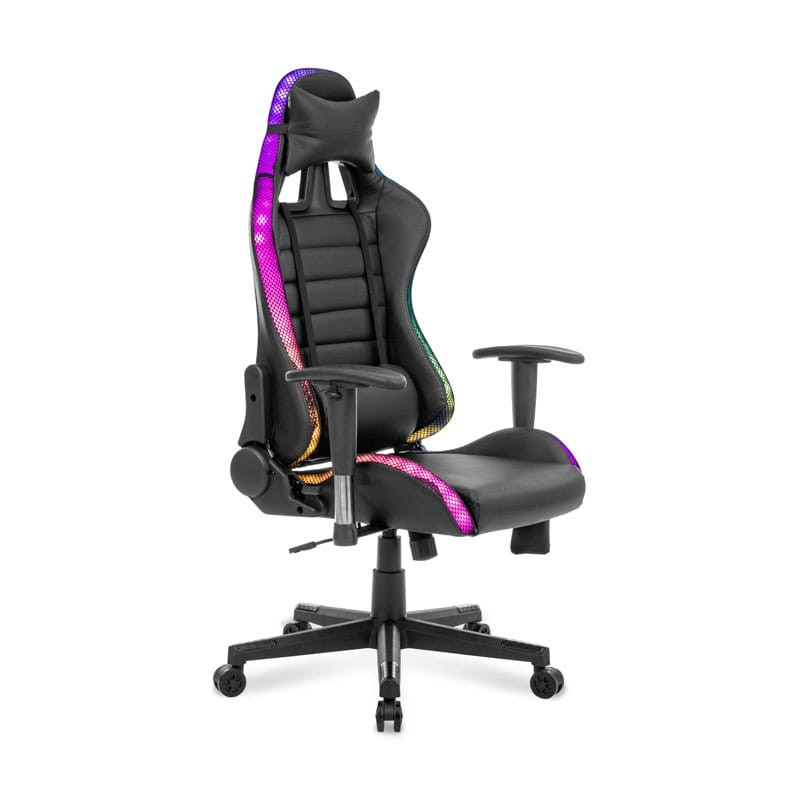 Obrotowy fotel gamingowy Skill RGB czarny z oświetleniem LED