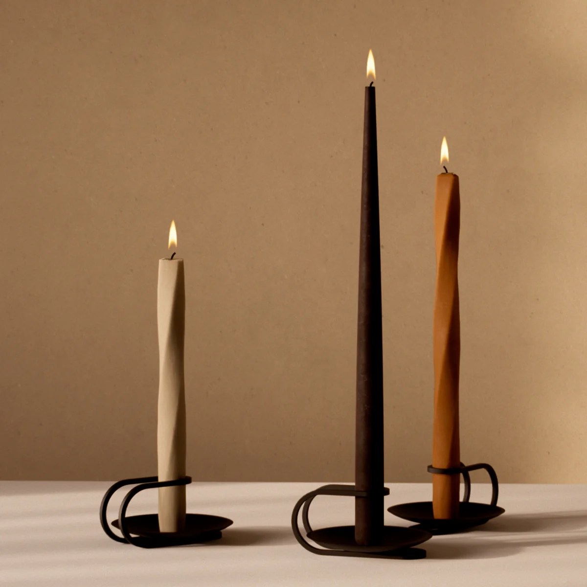 Audo - Twist Stabkerze, H 30 cm, elfenbein (4er-Set)