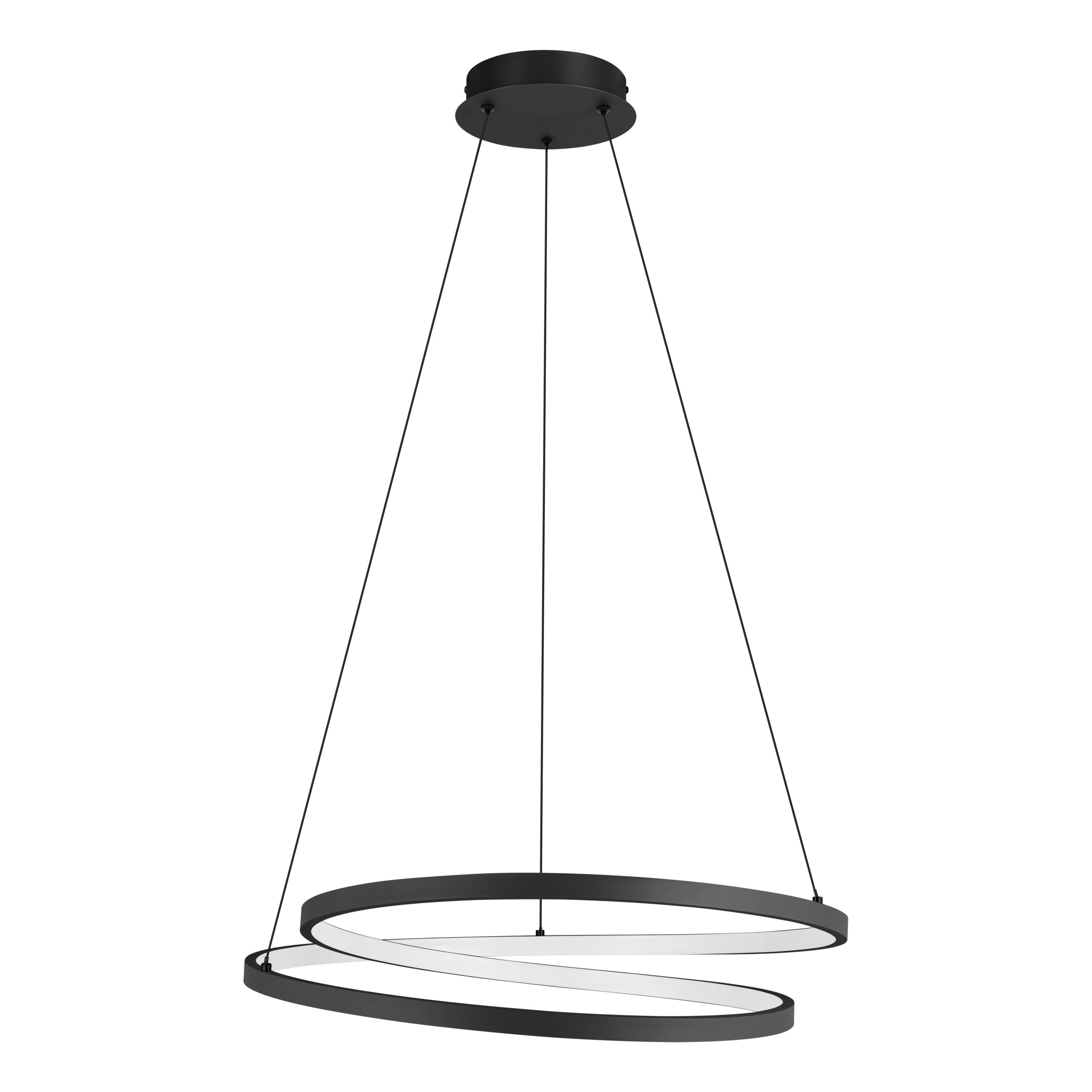 EGLO hanglamp Ruotale - led - ø 55 cm - zwart/wit