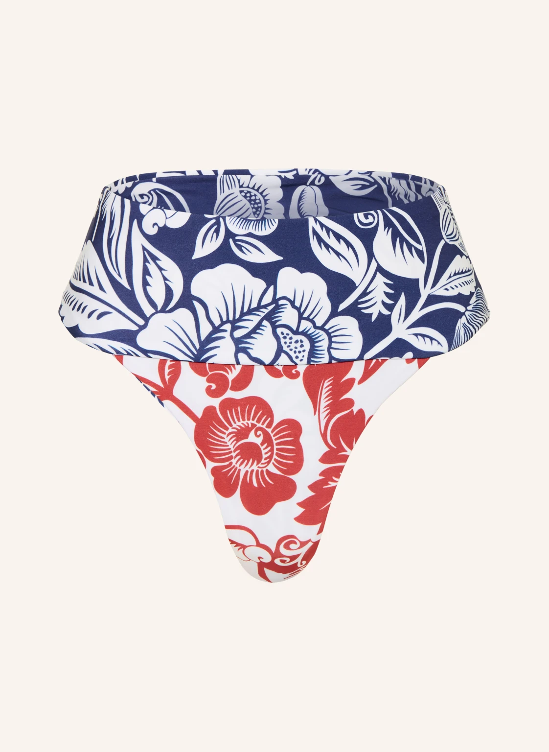 FARM RIO High-Waist-Bikini-Hose CASHEW AND BIRDS
