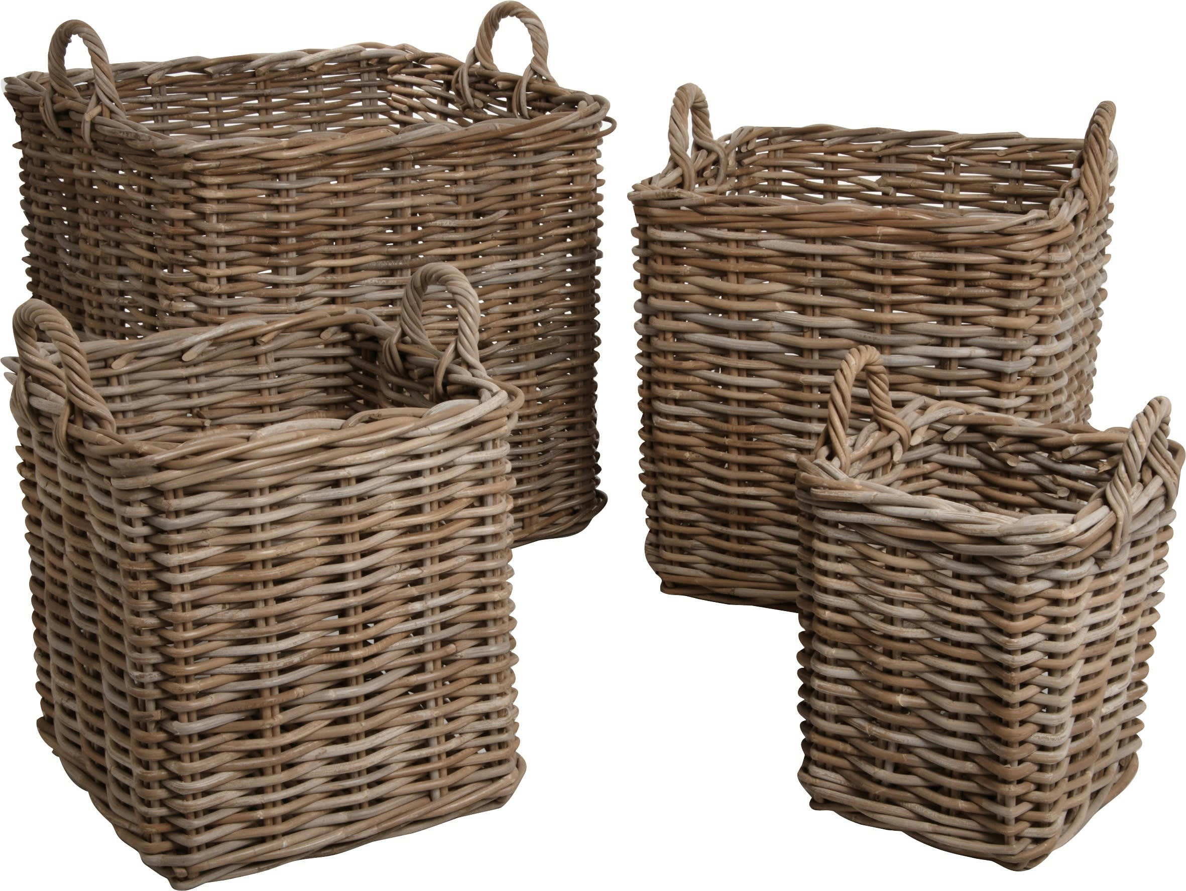 - Cache-pots carrés en poelet (lot de 4)