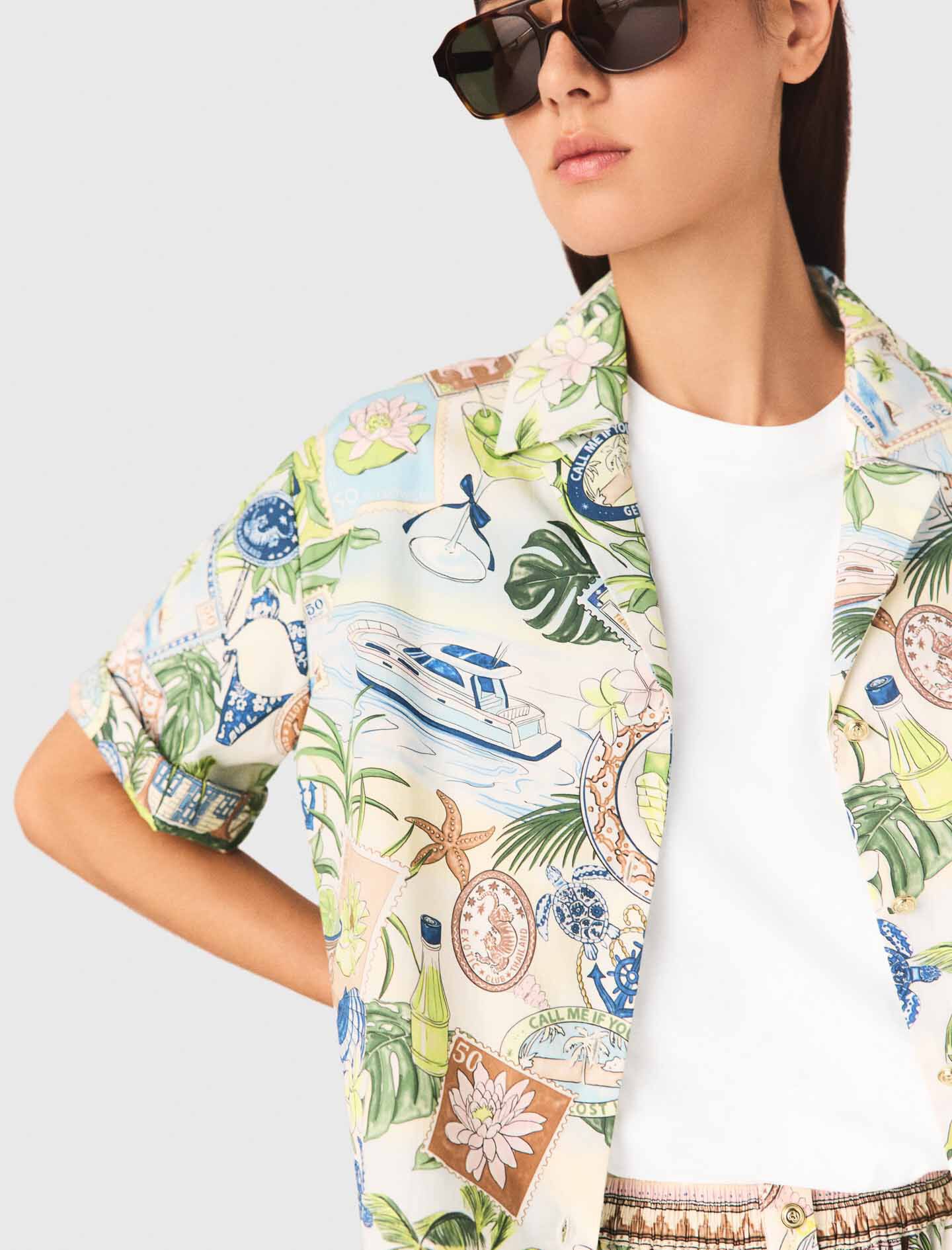 Chemise courte imprimée