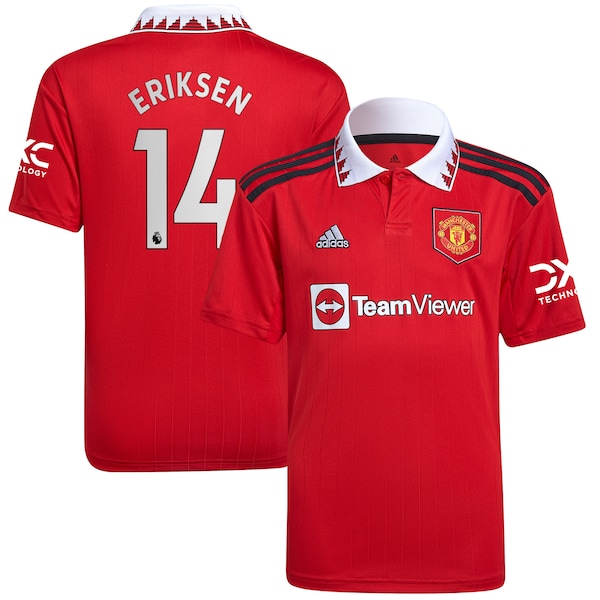 Christian Eriksen Manchester United adidas Youth 2022/23 Home Replica Player Jersey - Red