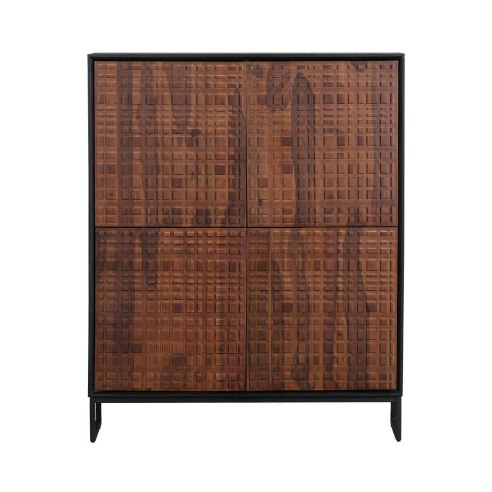 NUTS - Buffet Haut 4 portes en bois noyer