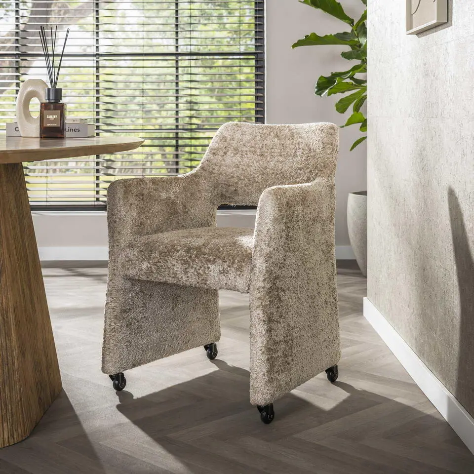 Eetkamerstoel Zand - Incl. Wieltjes - Jaroq - Forma Elite - Set van 2