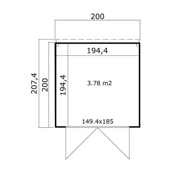 Gartenhaus »Felix«, BxHxT: 200 x 222, 3 x 207, 4 cm, (Außenmaß inkl. Dachüberstand)